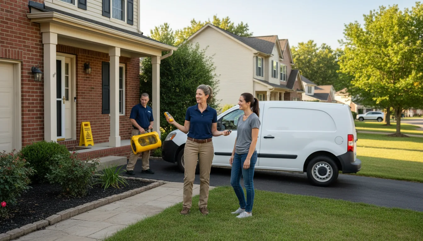 Residential water damage restoration in Dupo, IL